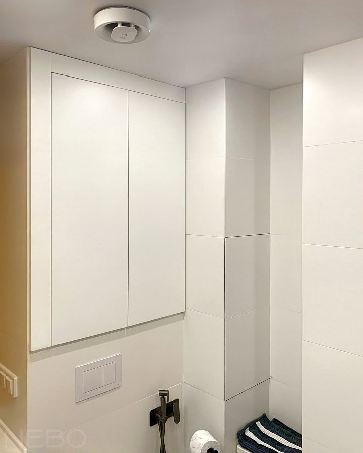 Распашные двери над инсталляцией в туалете