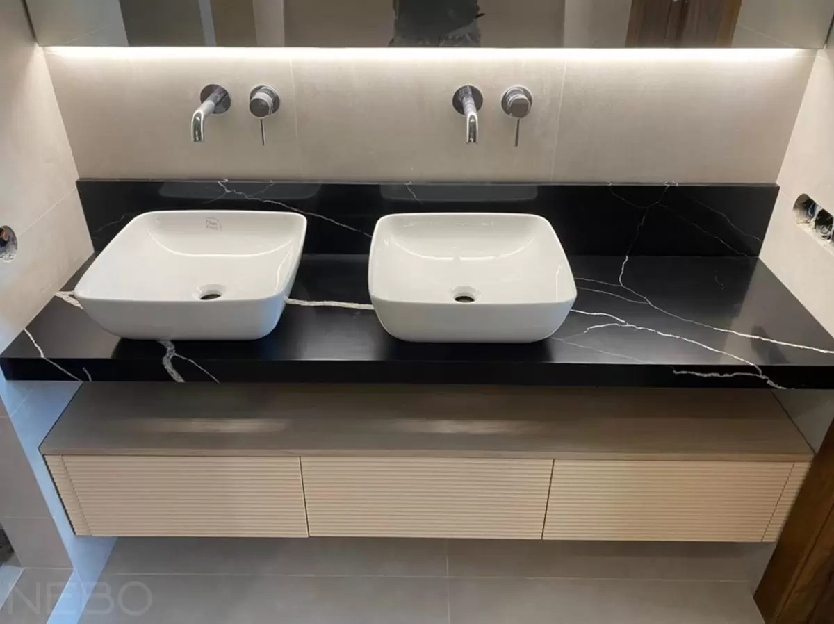 Дизайн раковины в ванной комнате со столешницей (78 фото)