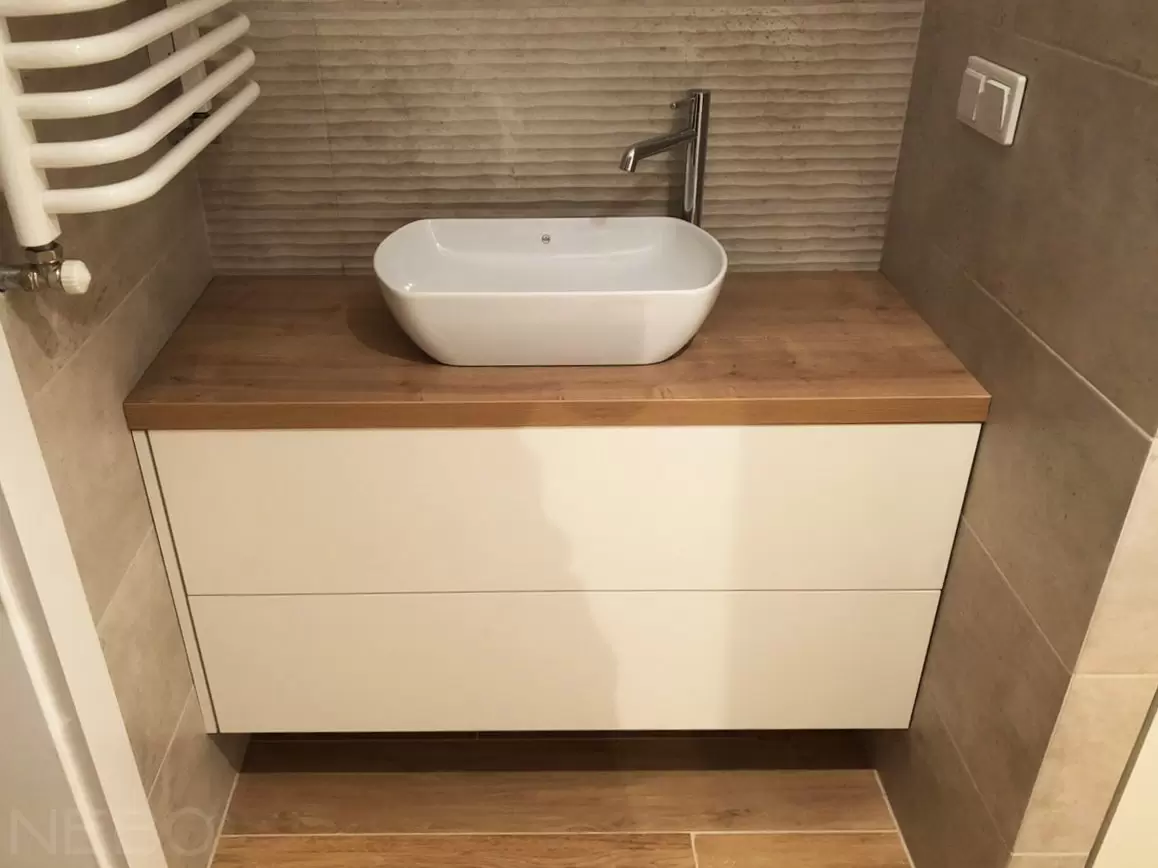 Мебель для ванной под накладную раковину - 91 фото