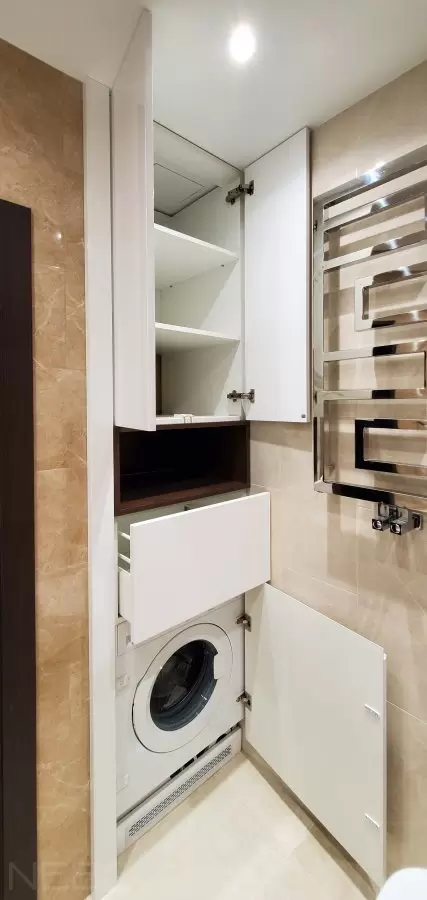 Шкафы для стиральной машины в ванную комнату