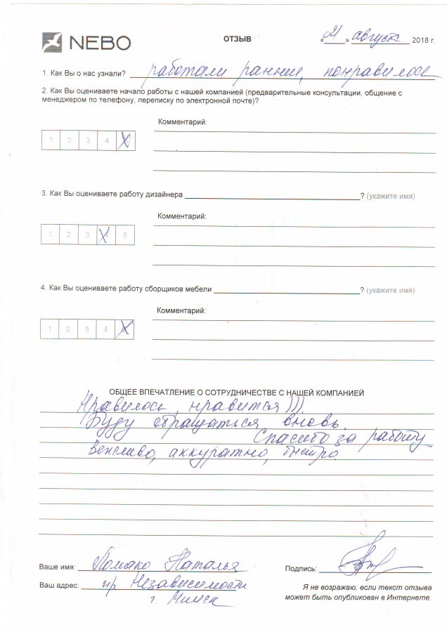 Отзыв: Наталья, Минск, Независимости