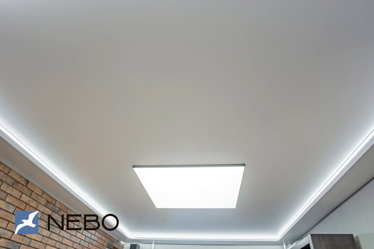 Двухуровневый натяжной потолок с LED-подсветкой