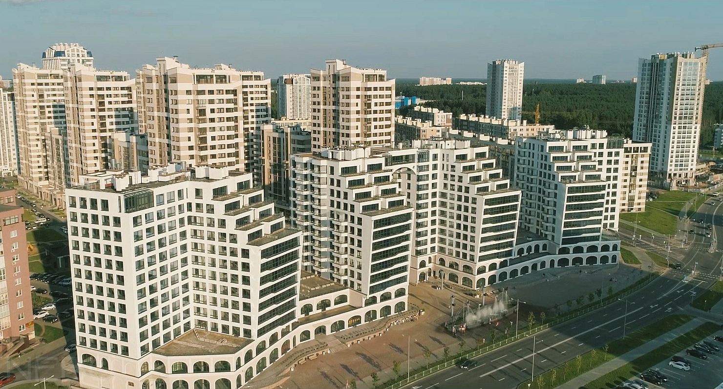 Вид на ЖК «Маяк Минска» в 2019 году, где живет много наших довольных клиентов