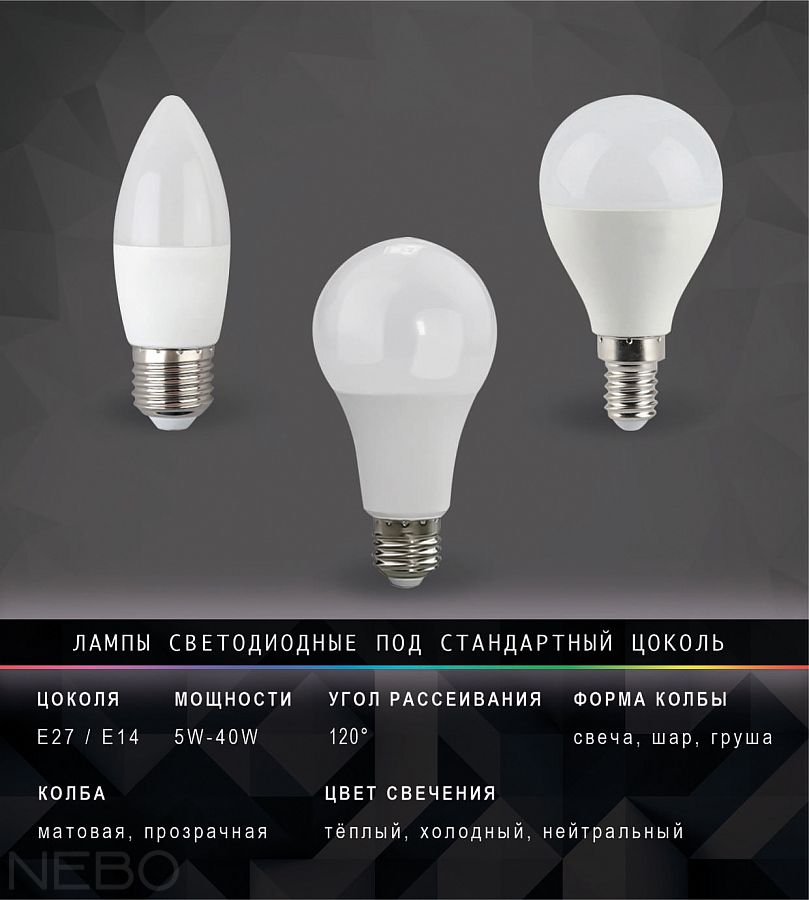 Лампы светодиодные под стандартный цоколь