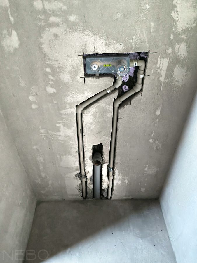 Монтаж внутреннего блока (скрытой части) смесителя скрытого монтажа