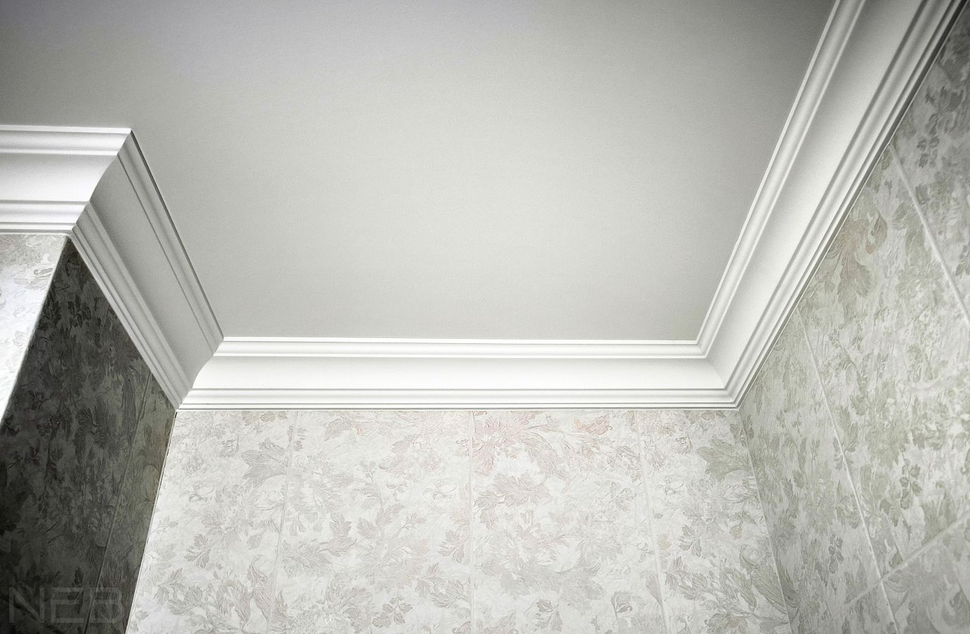 Монтаж декоративного потолочного карниза (багета) и финишная отделка примыканий