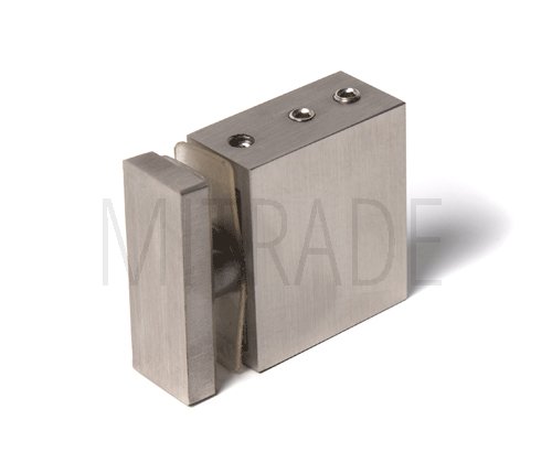 MT-078-8 sn - Крепление душевой штанги 30x10 к стеклу торцевое, сатин