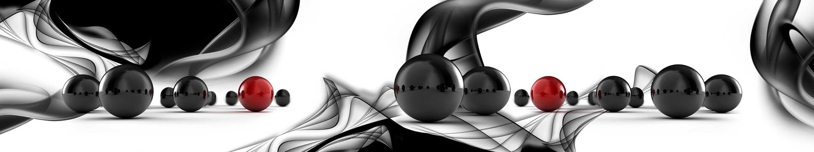 №7313 - Блестящие черные шары на абстрактном фоне