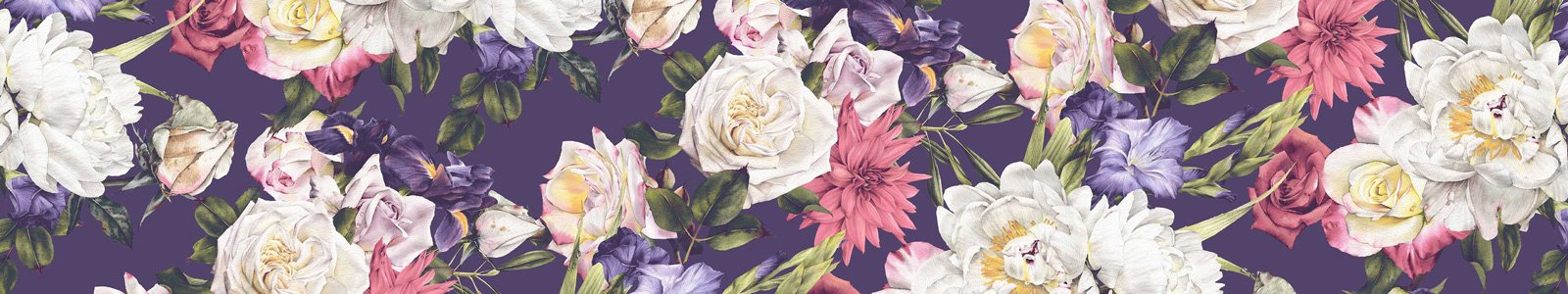 №7336 - Акварельные цветы на фиолетовом фоне