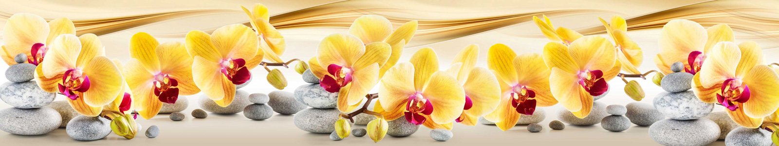 №7352 - Желтые орхидеи на дзен камушках