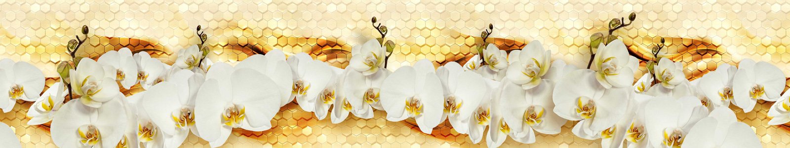 №7759 - Белая орхидея на абстрактном фоне