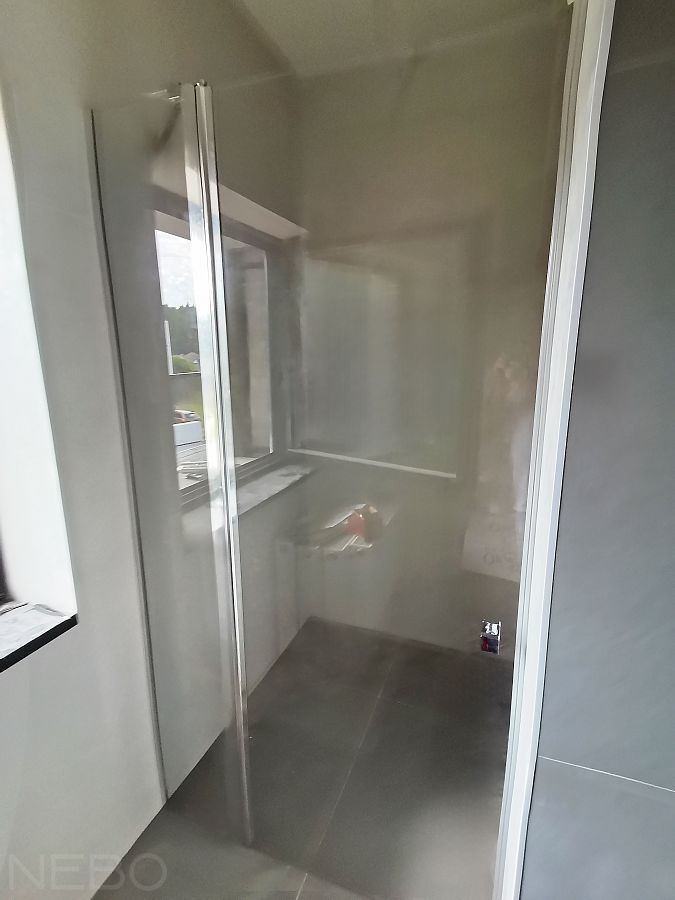 Душевая перегородка из стекла с дверью с маятниковой моно-петлей