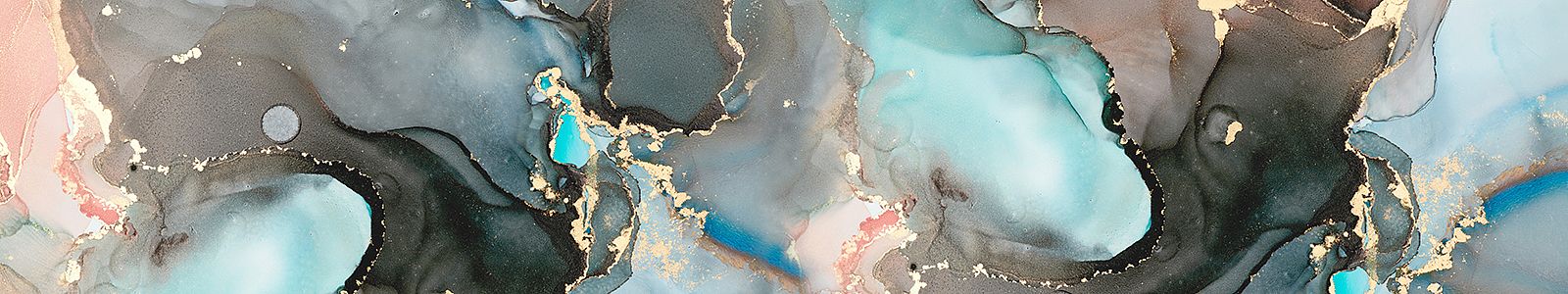 №8333 - Композиция из оригинальных разводов спиртовых чернил с бирюзовыми, розовыми, серыми и золотыми тонами
