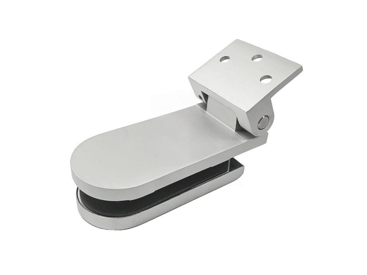 Петля SV-132 SA для стеклянных дверей, на коробку, полукруглая, анодированный алюминий