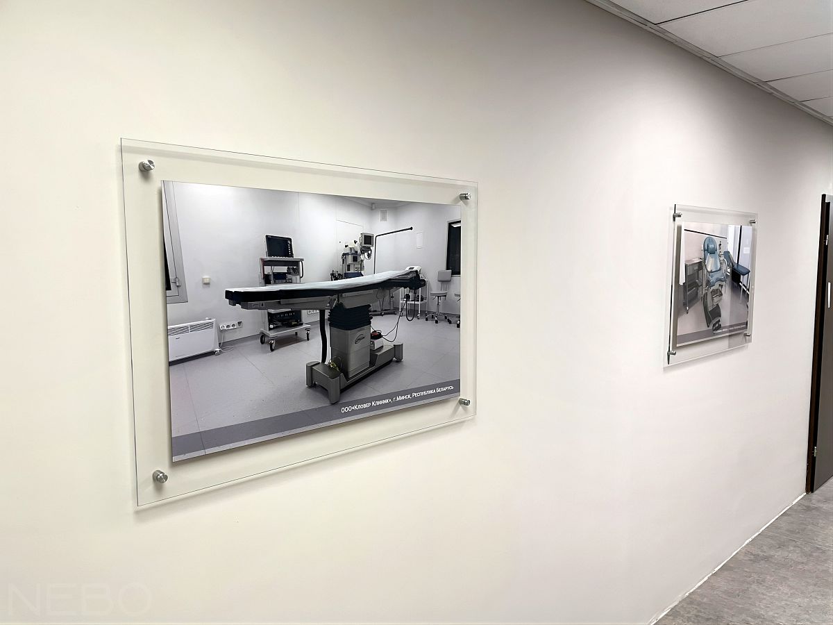 Картины на стекле с фото выполненных работ компании на стену в коридоре