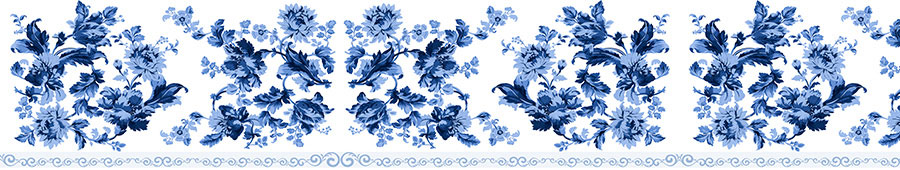 №3104 - Синий орнамент из цветов