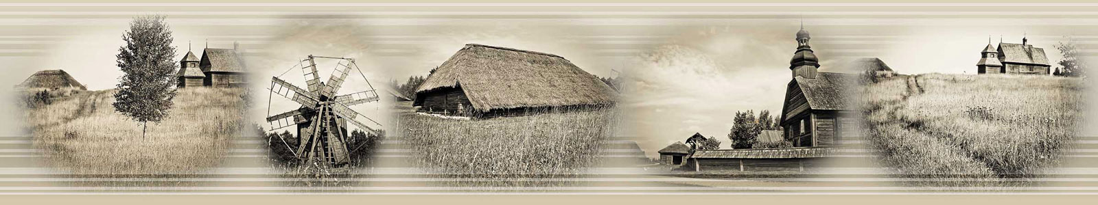 №3410 - Деревянные постройки в деревне, Беларусь