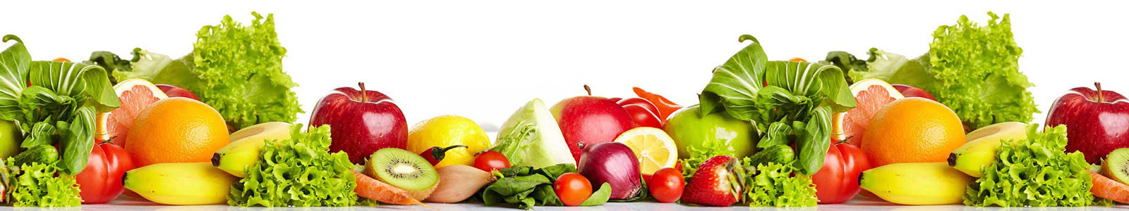 №3621 - Свежие фрукты и овощи на белом фоне