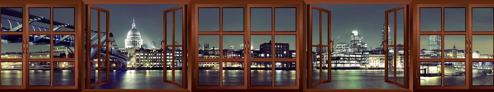 №3795 - Вид из окна на Мост Тысячелетия и Собор Св. Петра в Лондоне