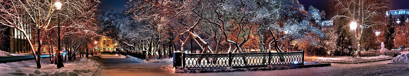№3958 - Тихий вечерний парк в снегу