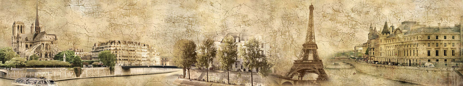 №3984 - Состаренный фон, достопримечательности Парижа