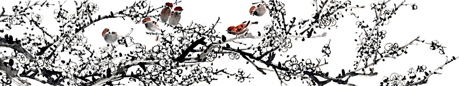 №4168 - Традиционная китайская живопись, цветение сакуры