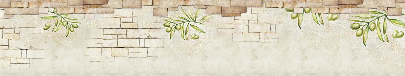 №4343 - Стена с рисунками оливок для стиля прованс