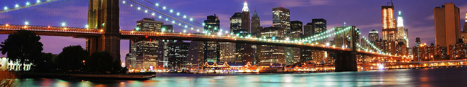 №437 - Огни Бруклинского моста в Нью-Йорке ночью