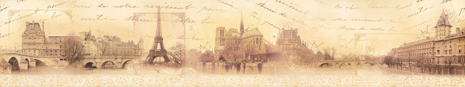 №4749 - Коллаж из винтажных фотографий достопримечательностей Парижа