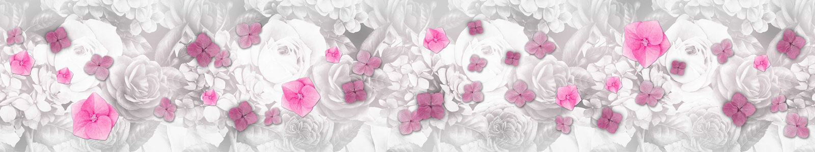 №5044 - Цветочки гортензии на фоне акварельных цветов