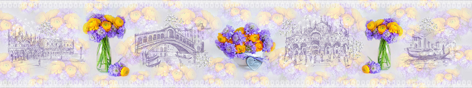 №5688 - Яркие цветы и рисунки Венеции