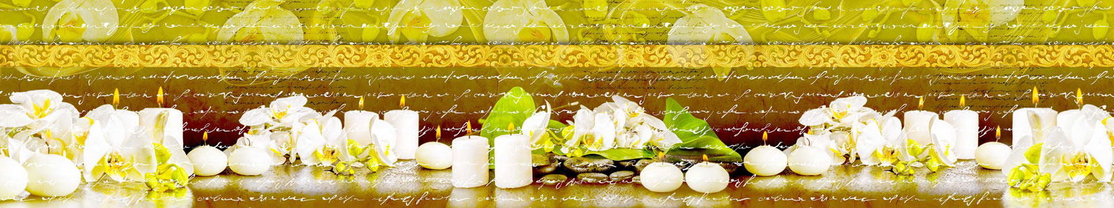 №5822 - Спа коллаж  с белыми орхидеями и свечами