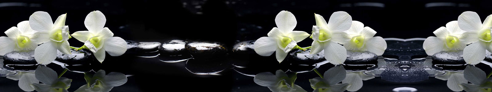 №6037 - Спа камни с белыми орхидеями