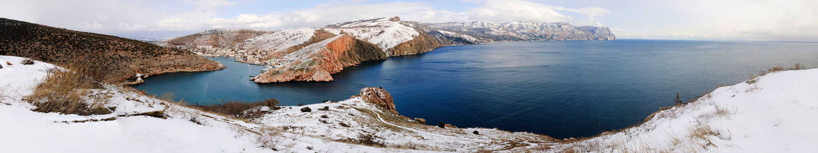 №6135 - Панорама с легким снегом в Балаклаве, Крым