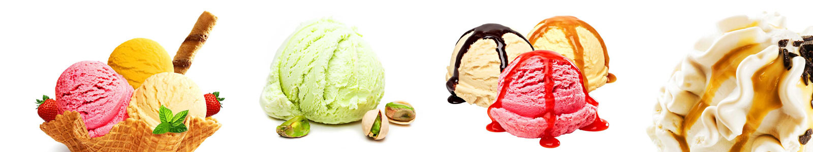 №6151 - Вкусное мороженое на белом фоне