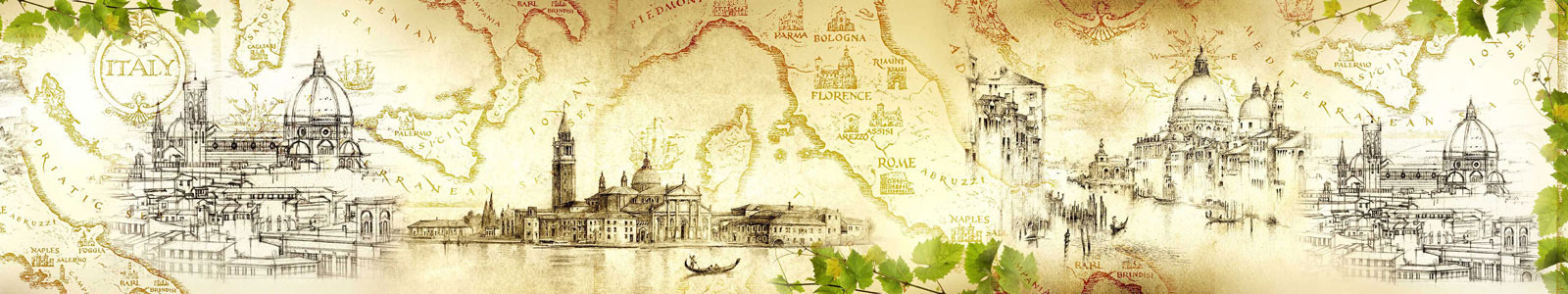 №6173 - Винтажный фон с рисунками итальянских городов