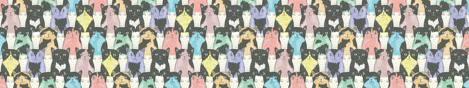 №6266 - Векторные рисунки котов в винтажном стиле