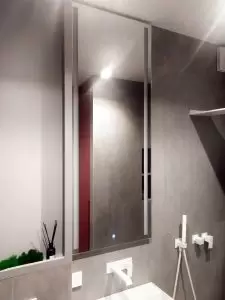 Зеркало-шкаф PROFLINE (1 дверь/зеркало+ ниша) 55см цвет Белый глянец